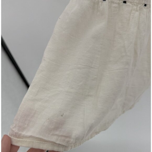 Old Navy Women’s Ivory Tiered Embroidered Midi Swing Dress M Boho, Flaw - Picture 10 of 14